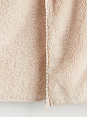 LCW Kids Beige Hooded Plush Girls Zippered Sweatshirt