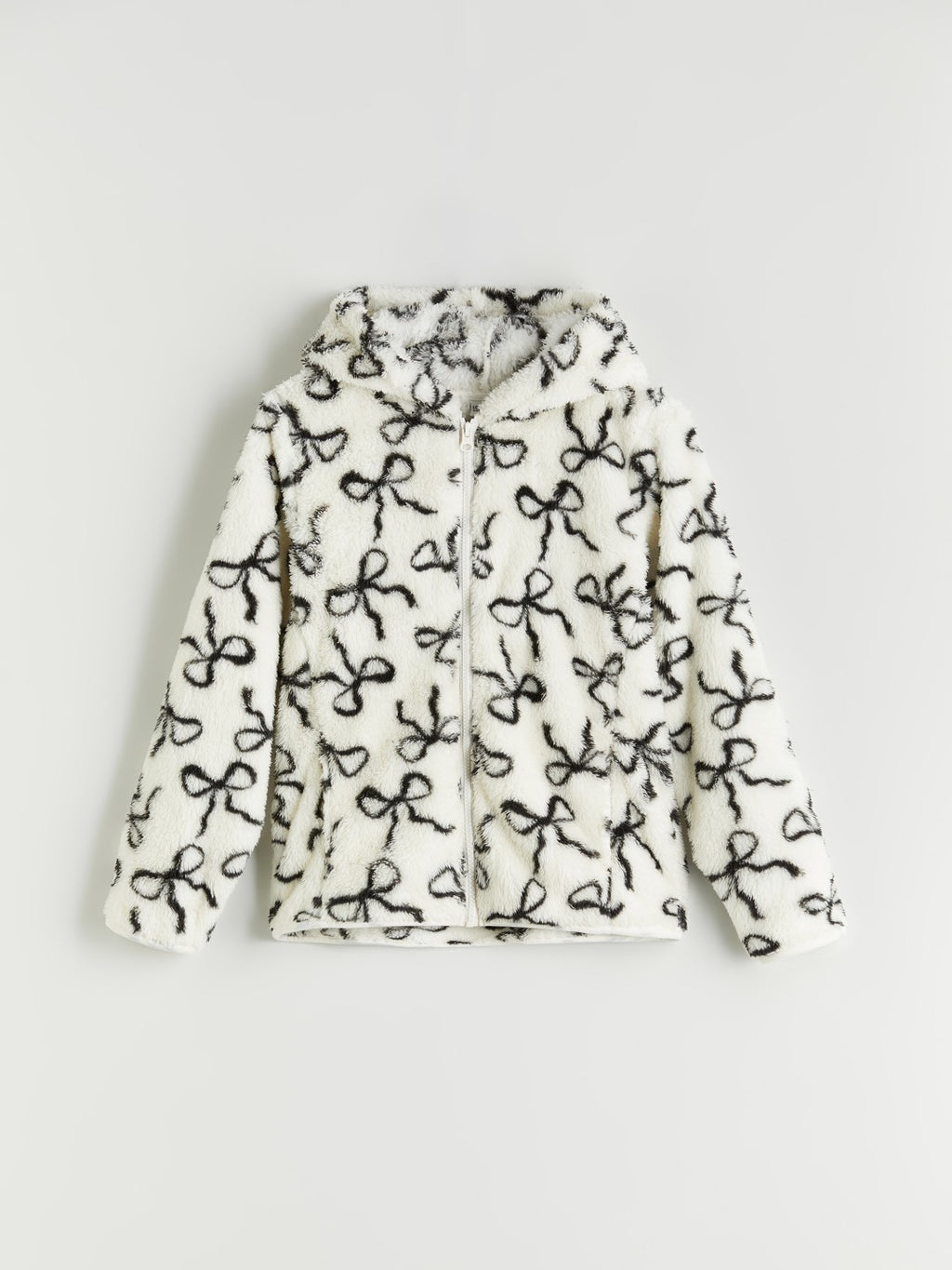 LCW Kids Hooded Plush Girls Zip-Up Sweatshirt