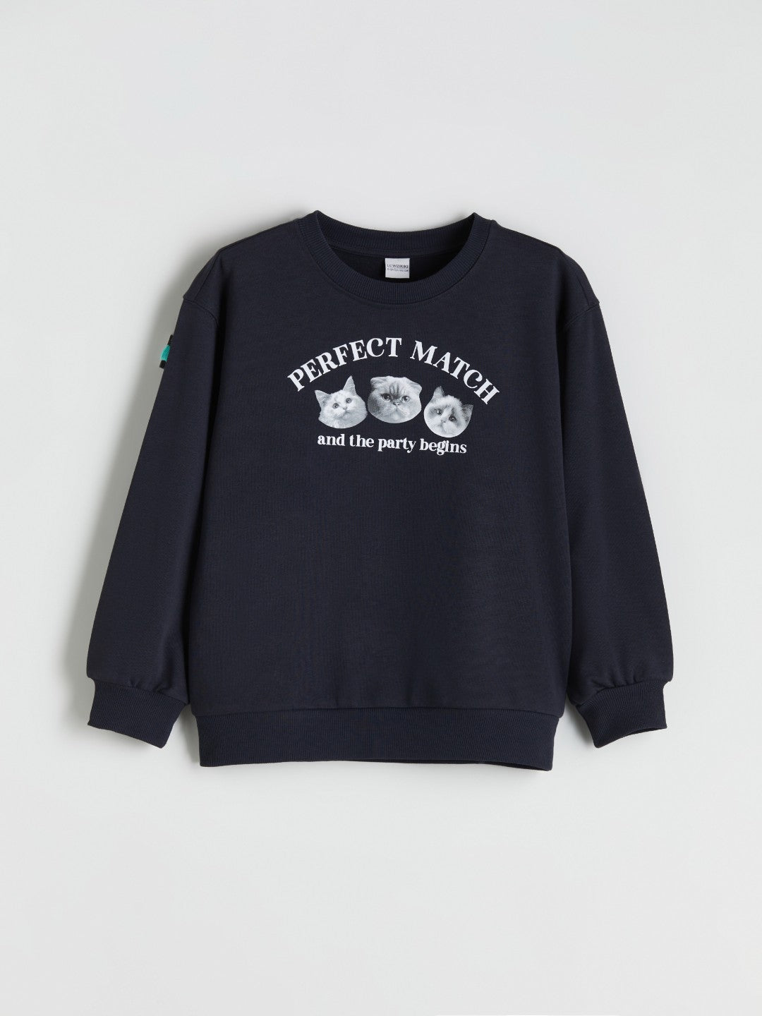 LCW Kids Navy Blue Crew Neck Girls Sweatshirt