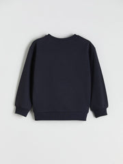 LCW Kids Navy Blue Crew Neck Girls Sweatshirt
