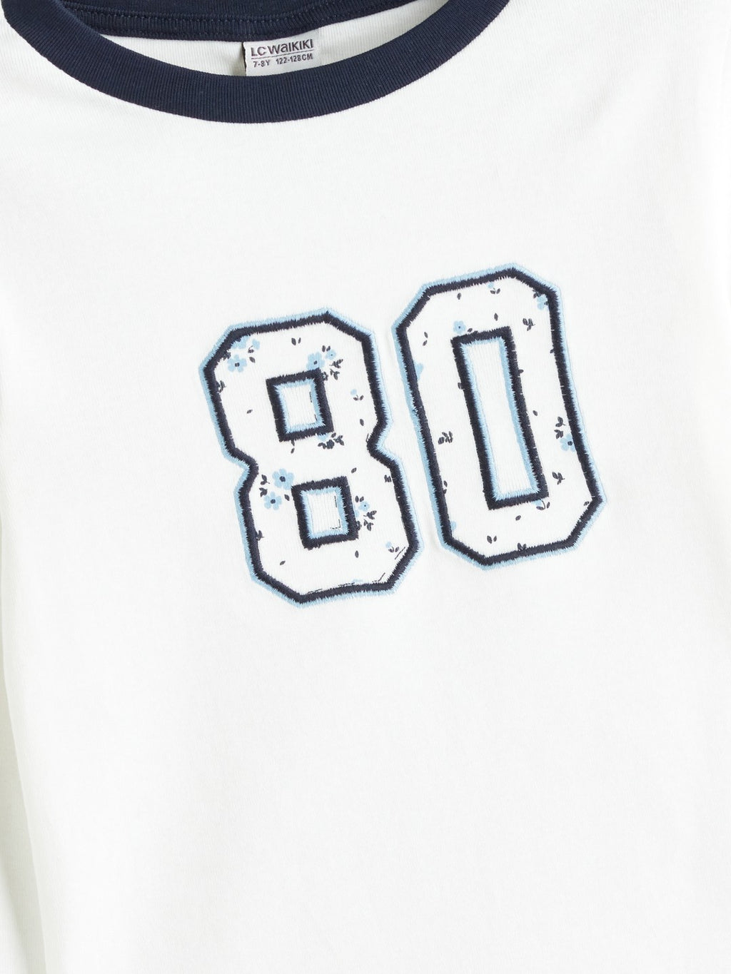 LCW Kids Ecru Crew Neck Printed Girls T-Shirt