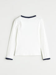 LCW Kids Ecru Crew Neck Printed Girls T-Shirt