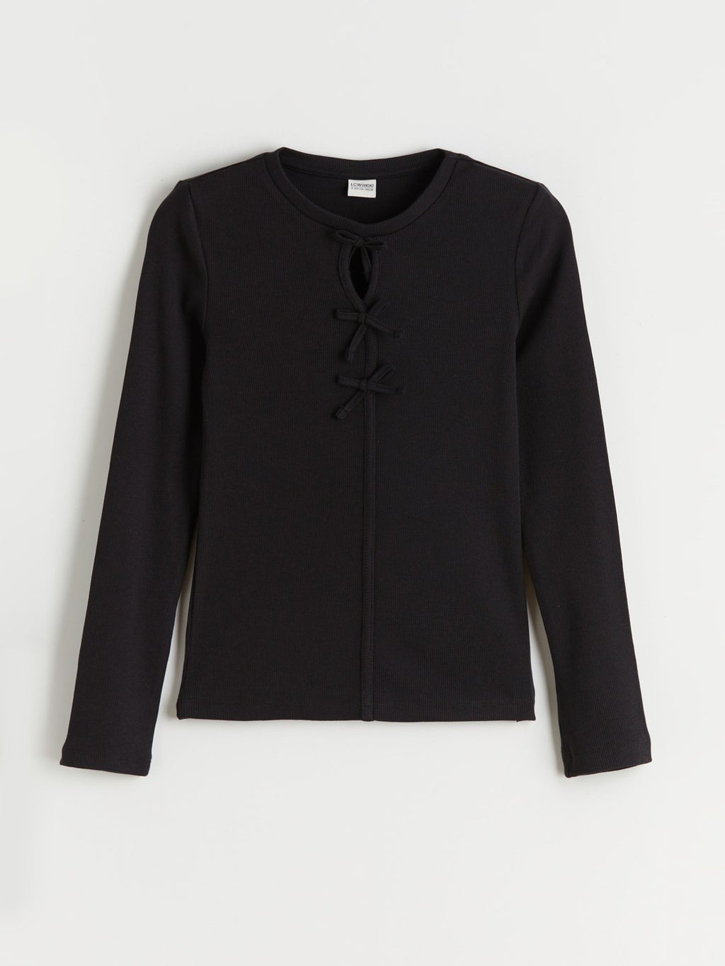 LCW Kids Crew Neck Bow Detailed Girls T-Shirt