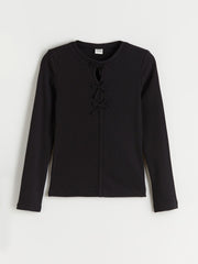 LCW Kids Crew Neck Bow Detailed Girls T-Shirt