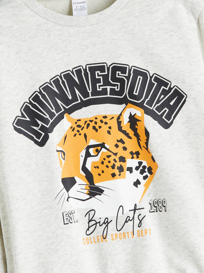 LCW Kids White Crew Neck Boys Sweatshirt Main Image