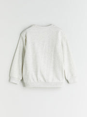 LCW Kids White Crew Neck Boys Sweatshirt