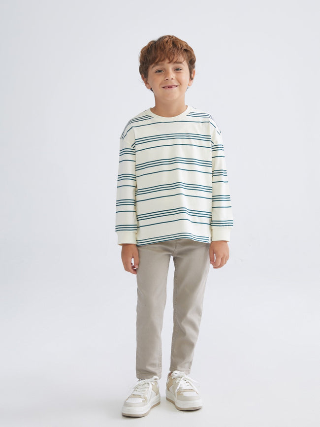 LCW Kids Petrol Crew Neck Long Sleeve Boys T-Shirt Main Image