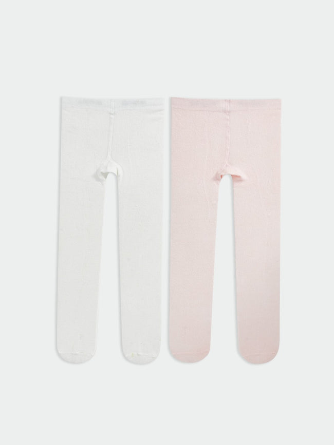 LCW Baby Basic Baby Girls Tights 2 Pack Hover Image