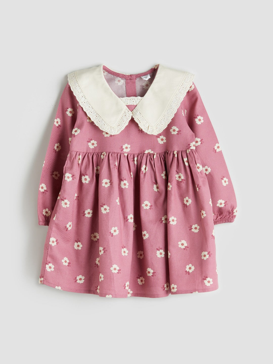 LCW Kids Pink Baby Girl Dress With Floral Collar