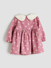 LCW Kids Pink Baby Girl Dress With Floral Collar
