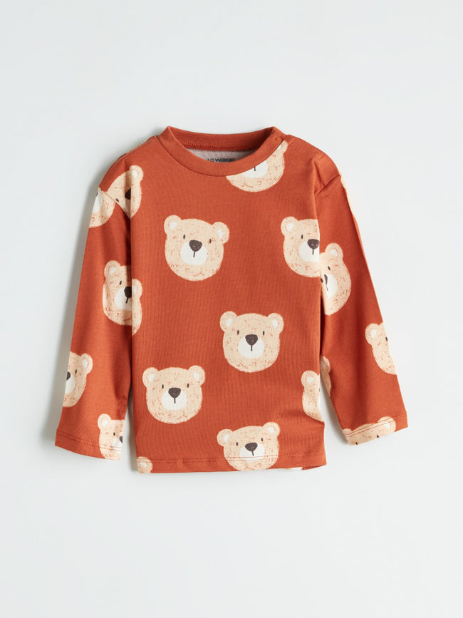 LCW Baby Brown Printed Baby Boy T-Shirt And Pants 2-Pack Main Image