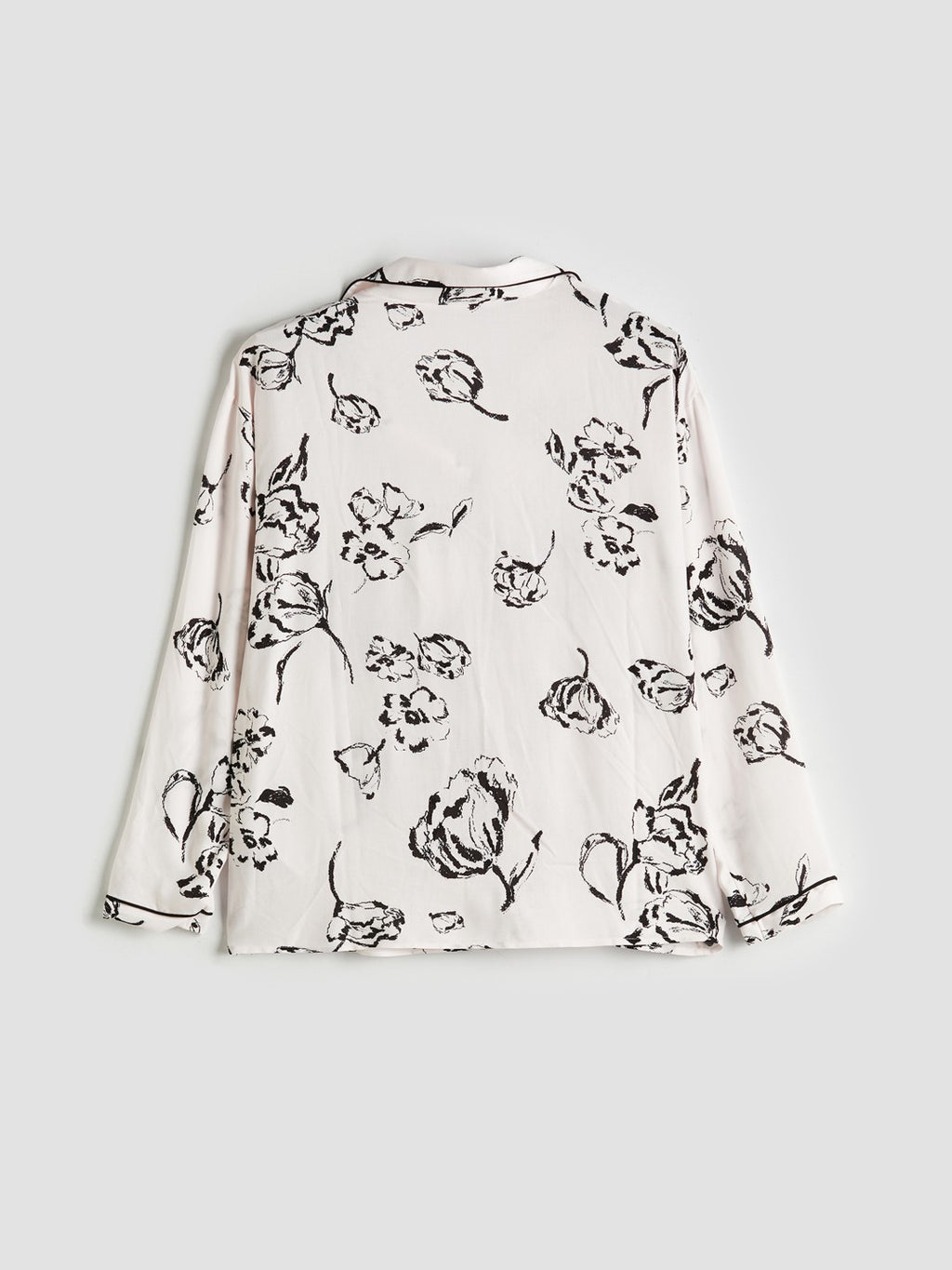 LCW Dream Beige Shirt Collar Printed Women Pajama Set