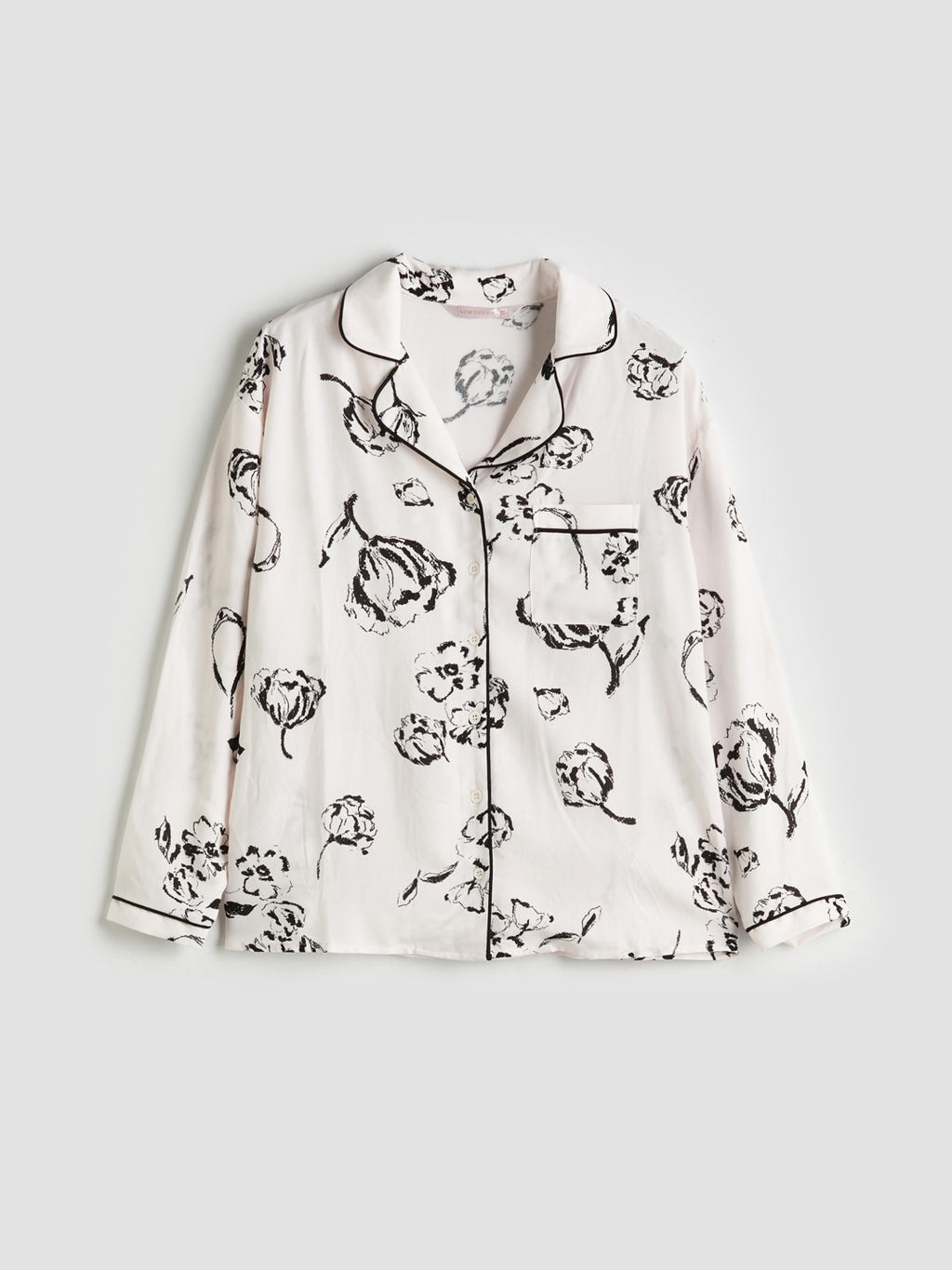 LCW Dream Beige Shirt Collar Printed Women Pajama Set