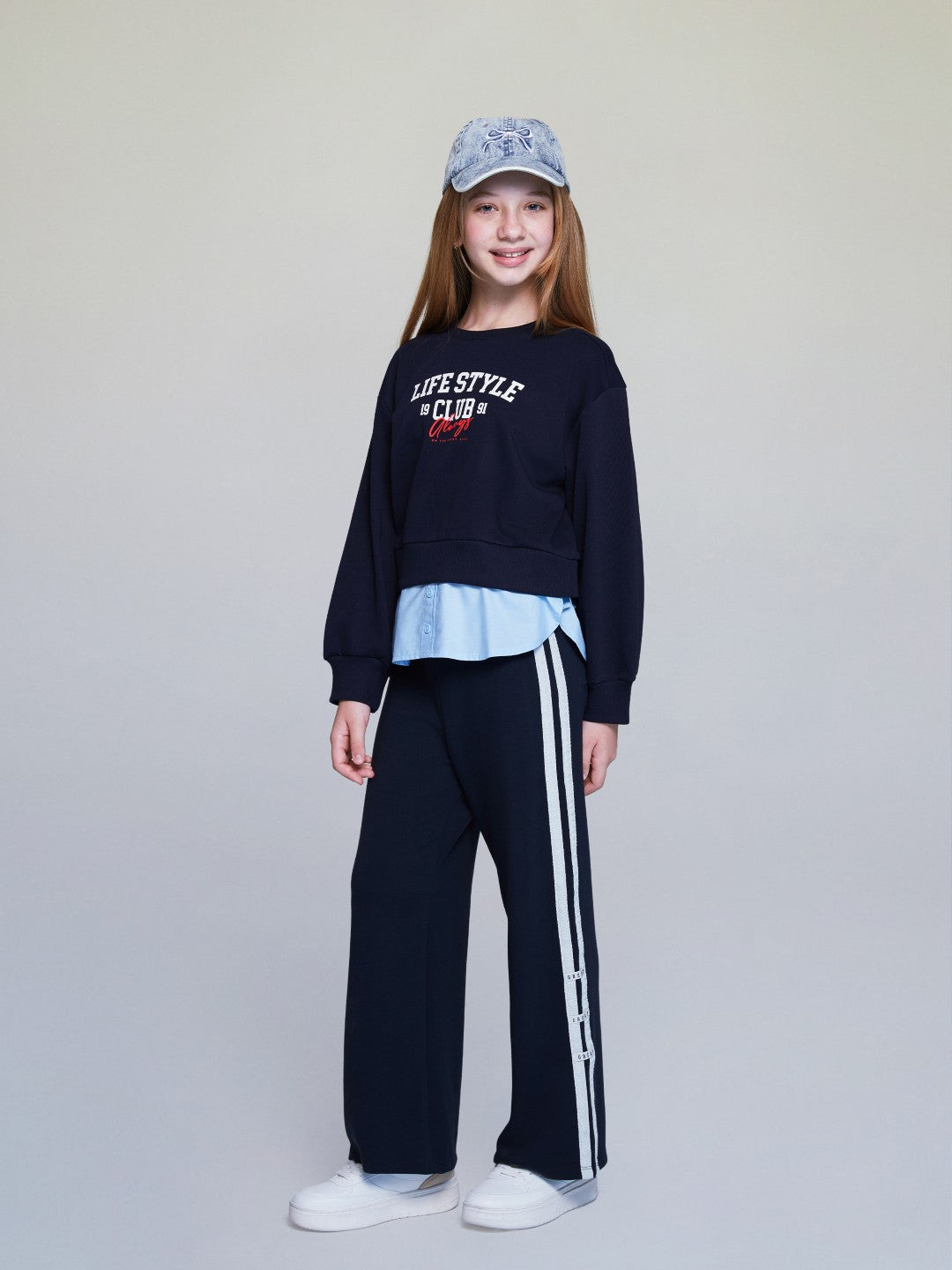 LCW Kids Navy Blue Elastic Waist Girls Tracksuit Bottoms