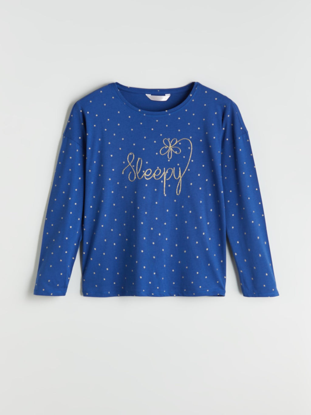 LCW Dream Blue Crew Neck Polka Dot Women Pajama Set