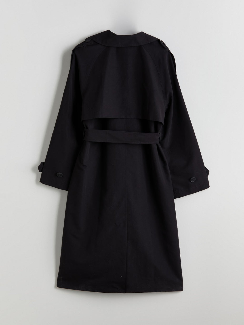 LCW Vision Black Jacket Collar Women Trench Coat