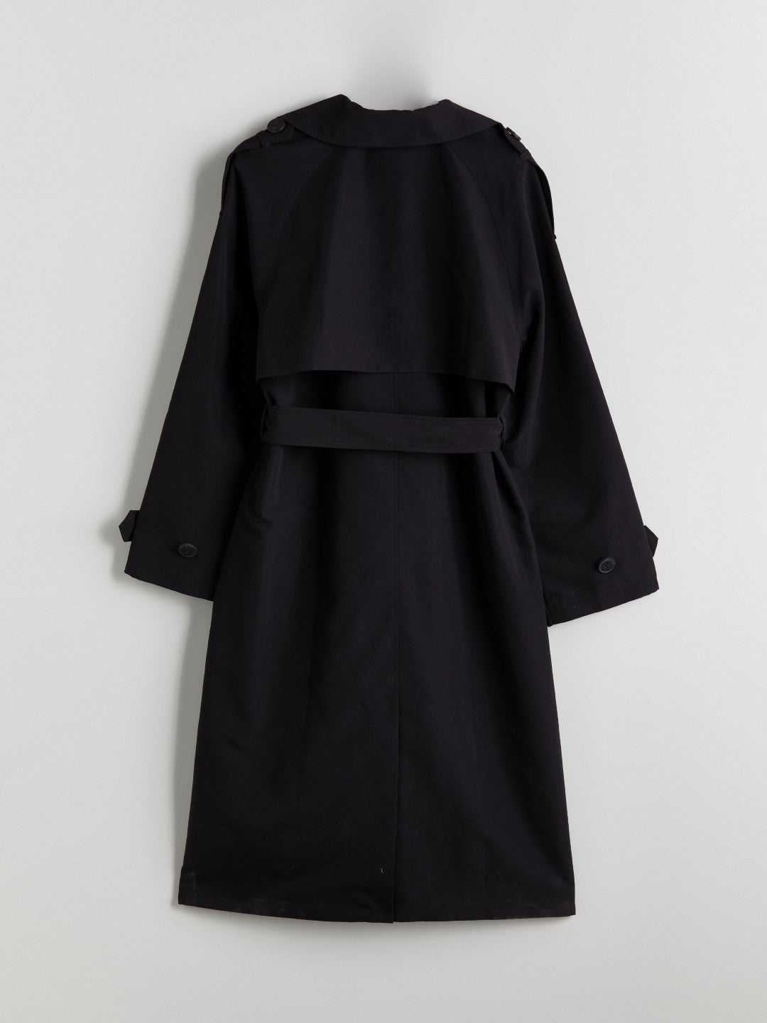 LCW Vision Black Jacket Collar Women Trench Coat