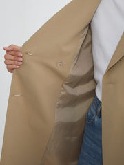 LCW Vision Black Jacket Collar Women Trench Coat