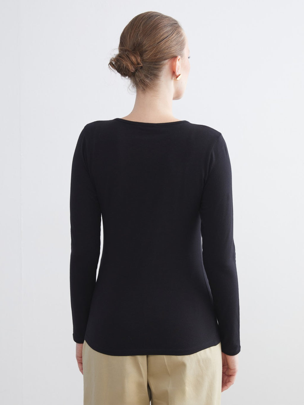 LCW Classic Black Crew Neck Women Bodysuit