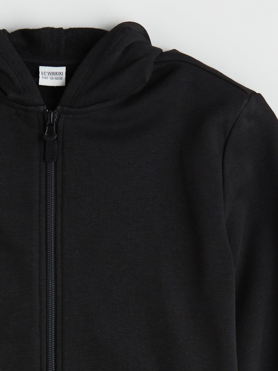 LCW Kids Black Long Sleeve Girl Thick Zippered Sweatshirt