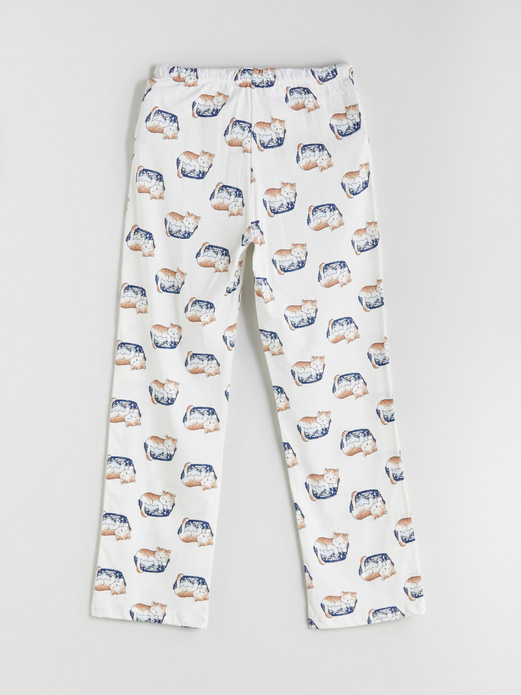 LCW Dream Ecru Shirt Collar Printed Women Pajama Set