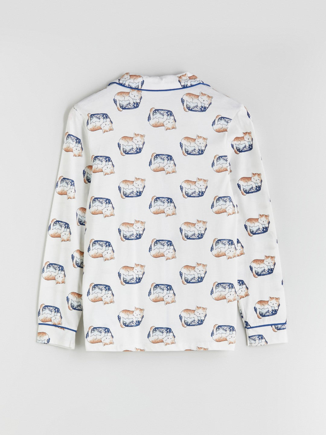 LCW Dream Ecru Shirt Collar Printed Women Pajama Set