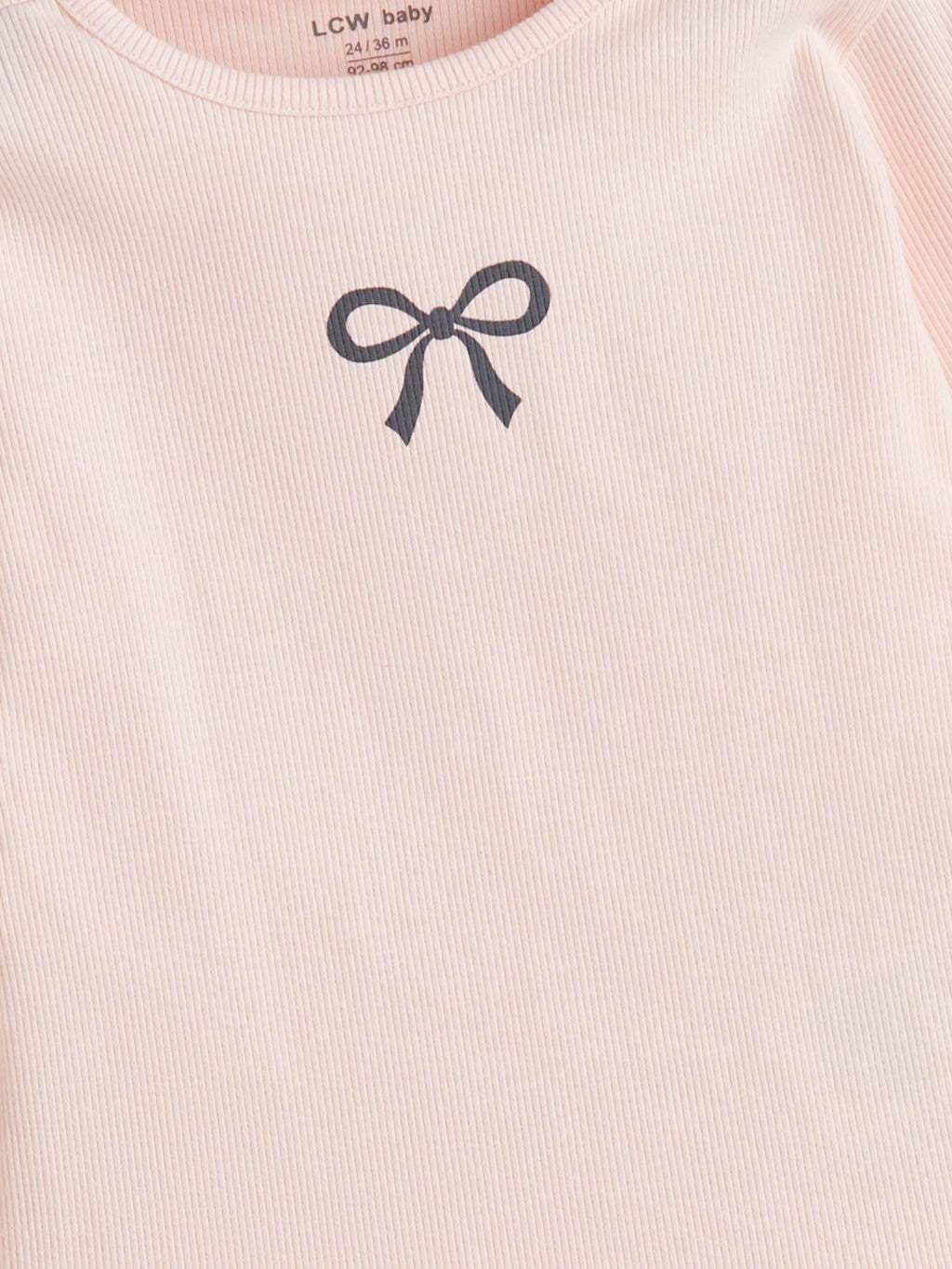 LCW Baby Pink Ribbon Detailed Baby Girl T-Shirt 3-Pack