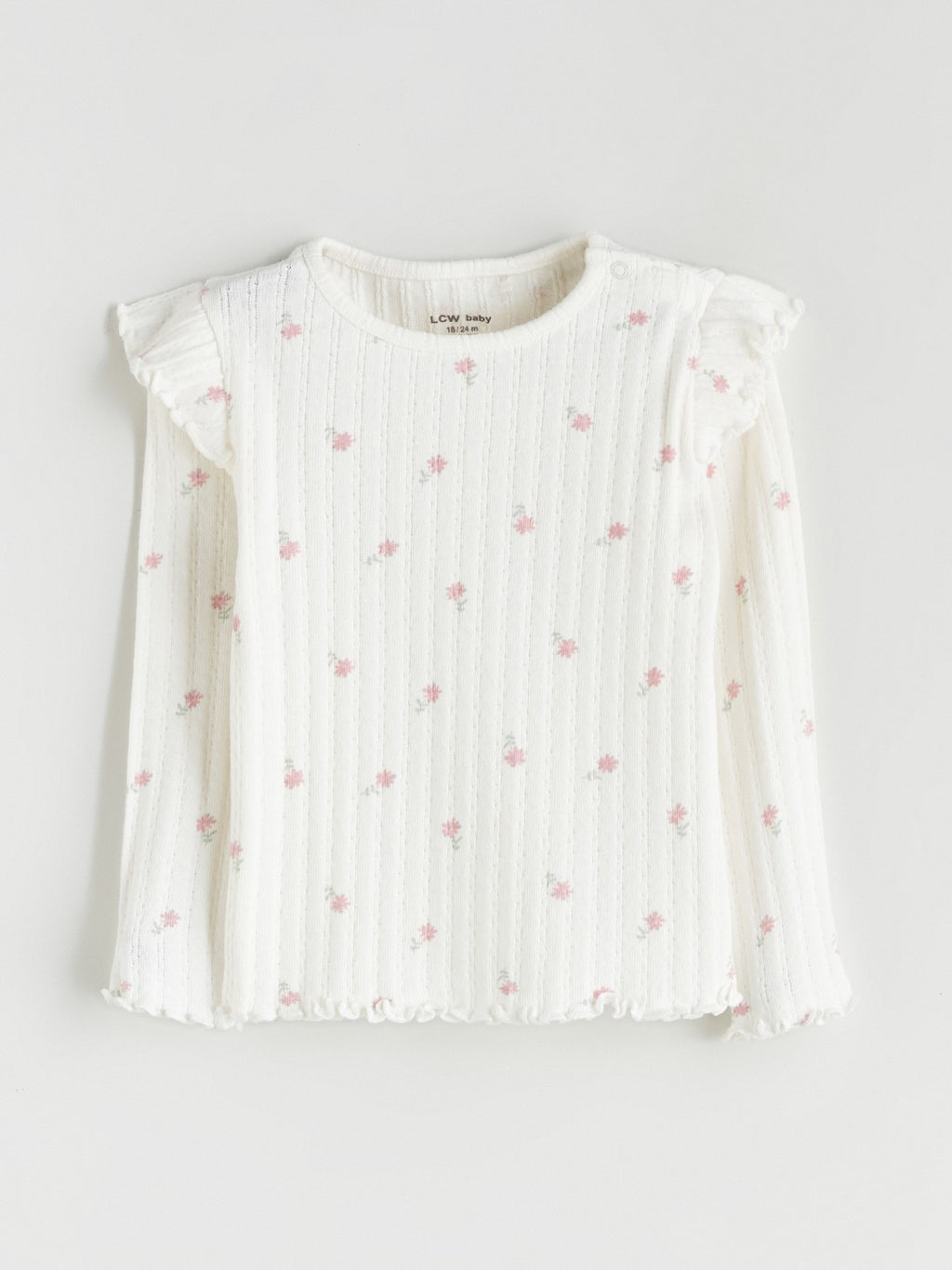 LCW Baby Ecru Crew Neck Baby Girl T-Shirt 3-Pack