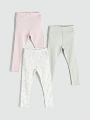 LCW Baby Ecru Elastic Waist Baby Girl Leggings 3-Pack