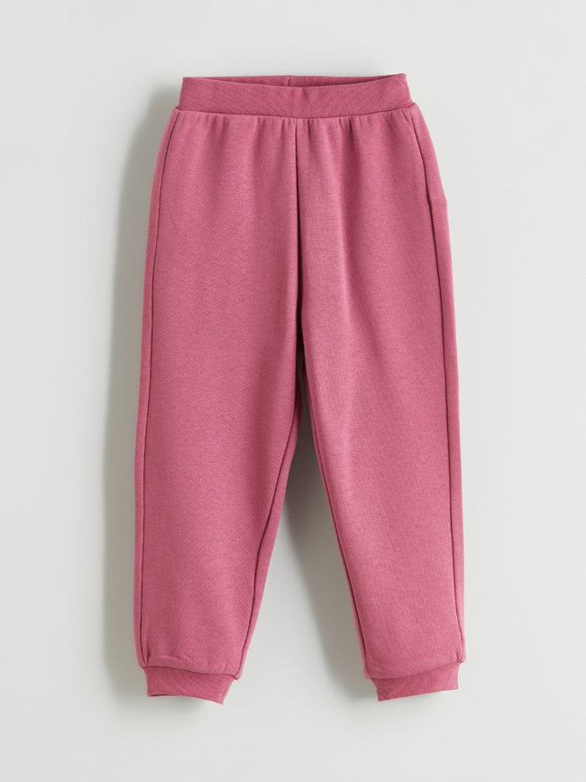 LCW Kids Black Elastic Waist Thick Basic Girls Tracksuit Bottoms Main Image