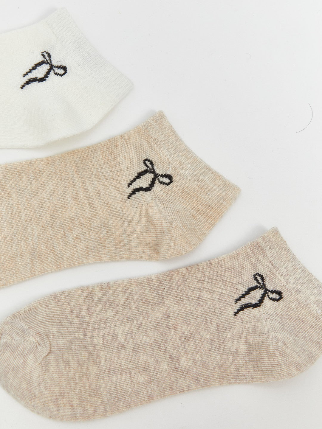 LCW Dream Ecru Printed Women Ankle Socks 5-Pack