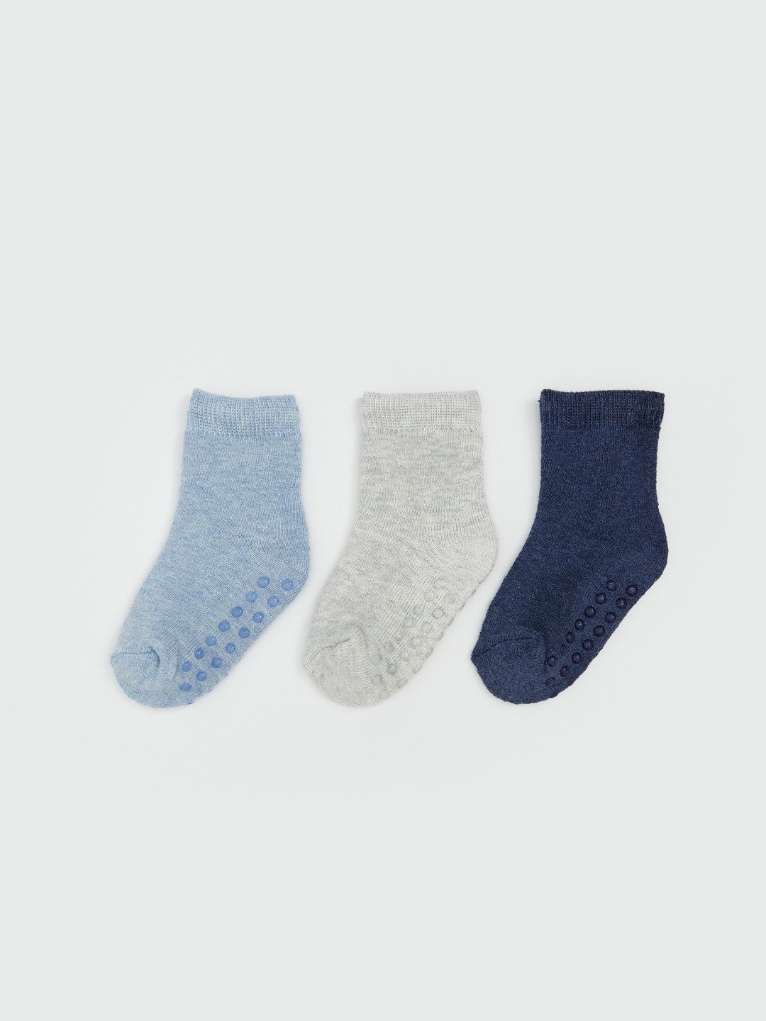 LCW Baby Blue Basic Baby Boy Towel Socks 3-Pack