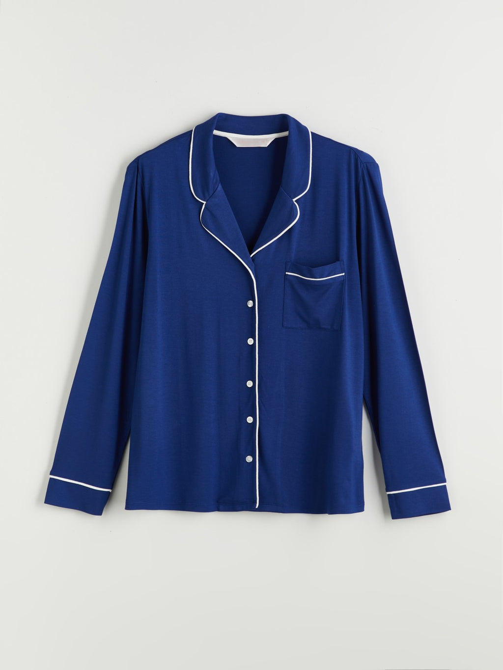 LCW Dream Navy Blue Shirt Collar Women Pajama Set