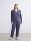LCW Dream Navy Blue Shirt Collar Women Pajama Set