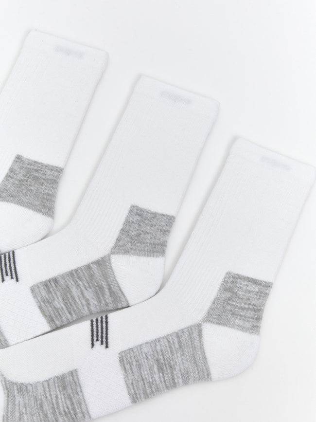 LCW Accessories White Patterned Men Ankle Socks 3-Pack Main Image