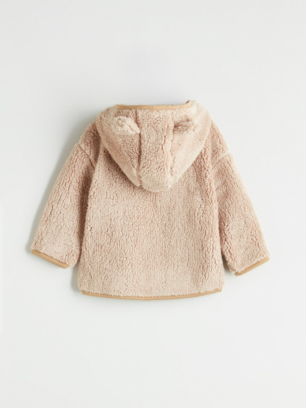 LCW Baby Beige Hooded Plush Baby Boy Cardigan