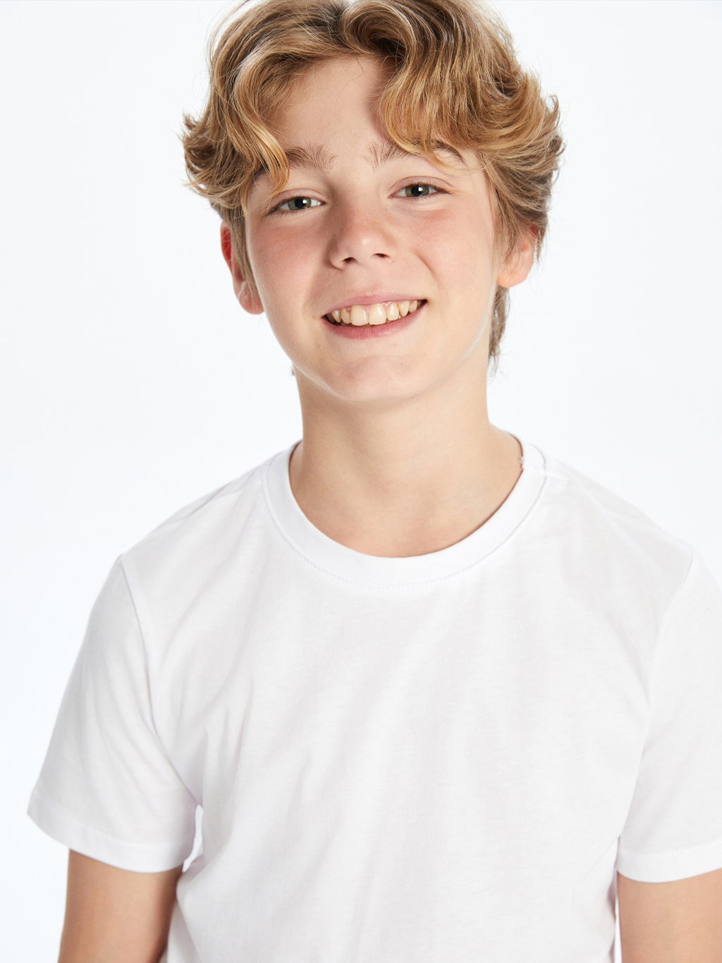 LCW Kids White Crew Neck Boys T-Shirt