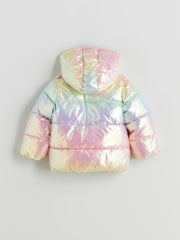 LCW Kids Pink Color Block Girls Puffer Coat