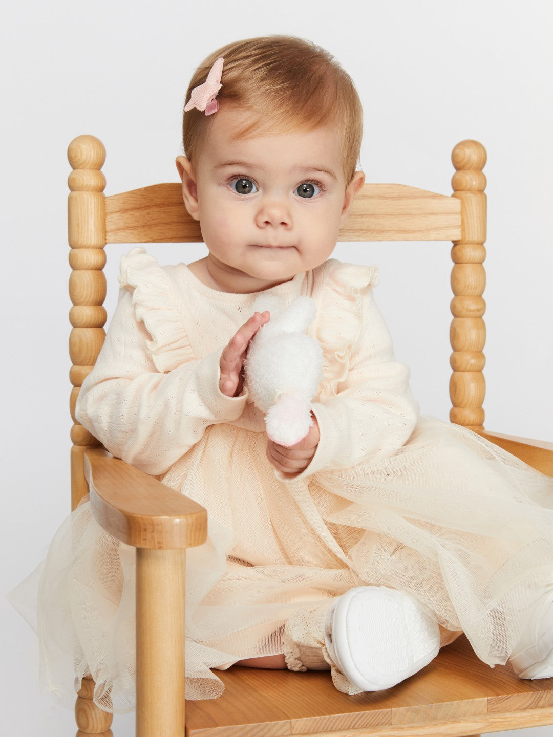 LCW Baby Beige Crew Neck Tutu Baby Girl Dress