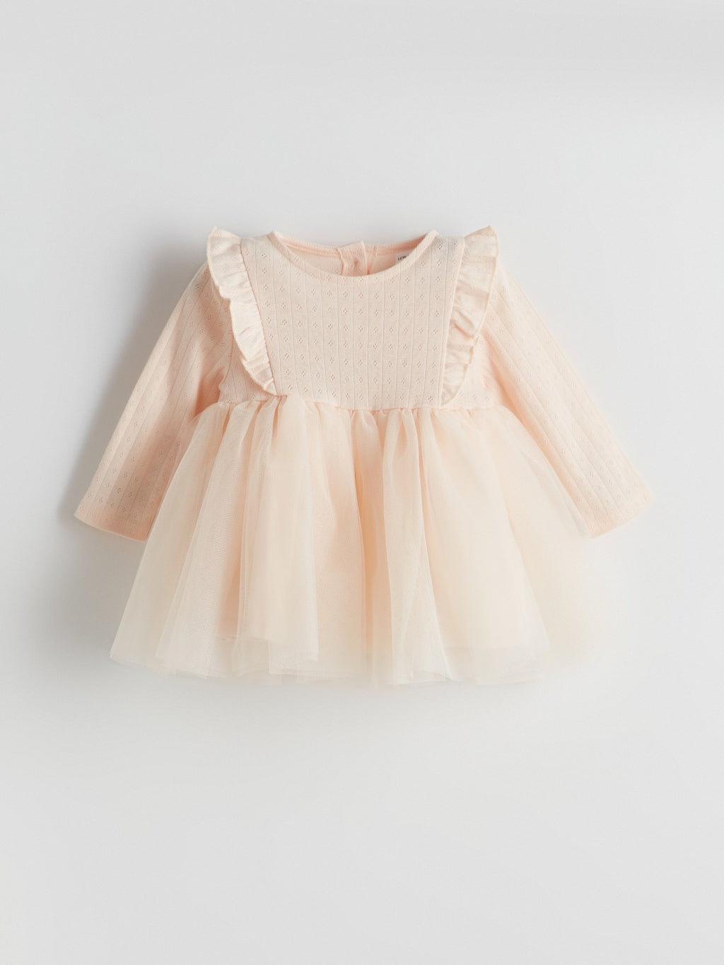 LCW Baby Beige Crew Neck Tutu Baby Girl Dress