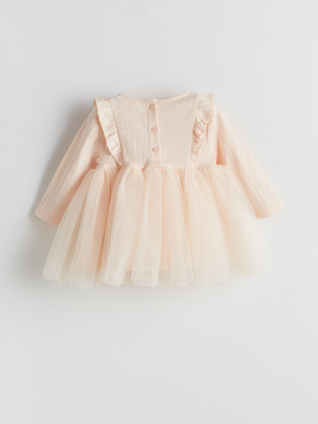 LCW Baby Beige Crew Neck Tutu Baby Girl Dress