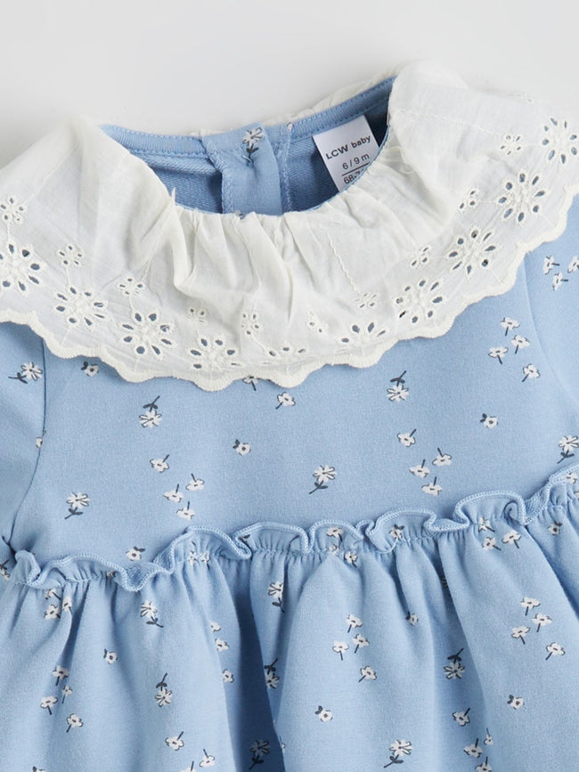 LCW Baby Blue Floral Baby Girl 2 Yarn Dress Main Image