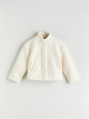 LCW Kids Ecru Stand Collar Girls Coat