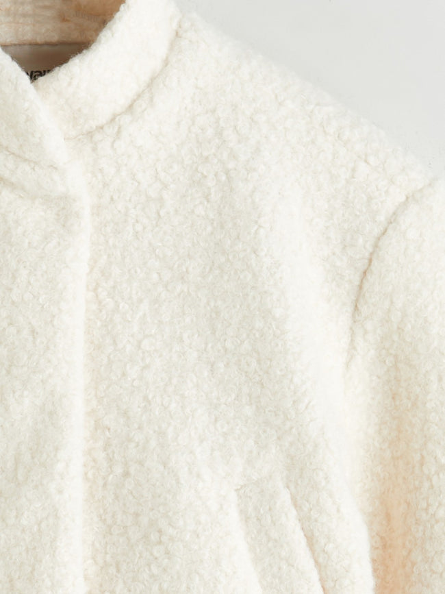 LCW Kids Ecru Stand Collar Girls Coat Main Image