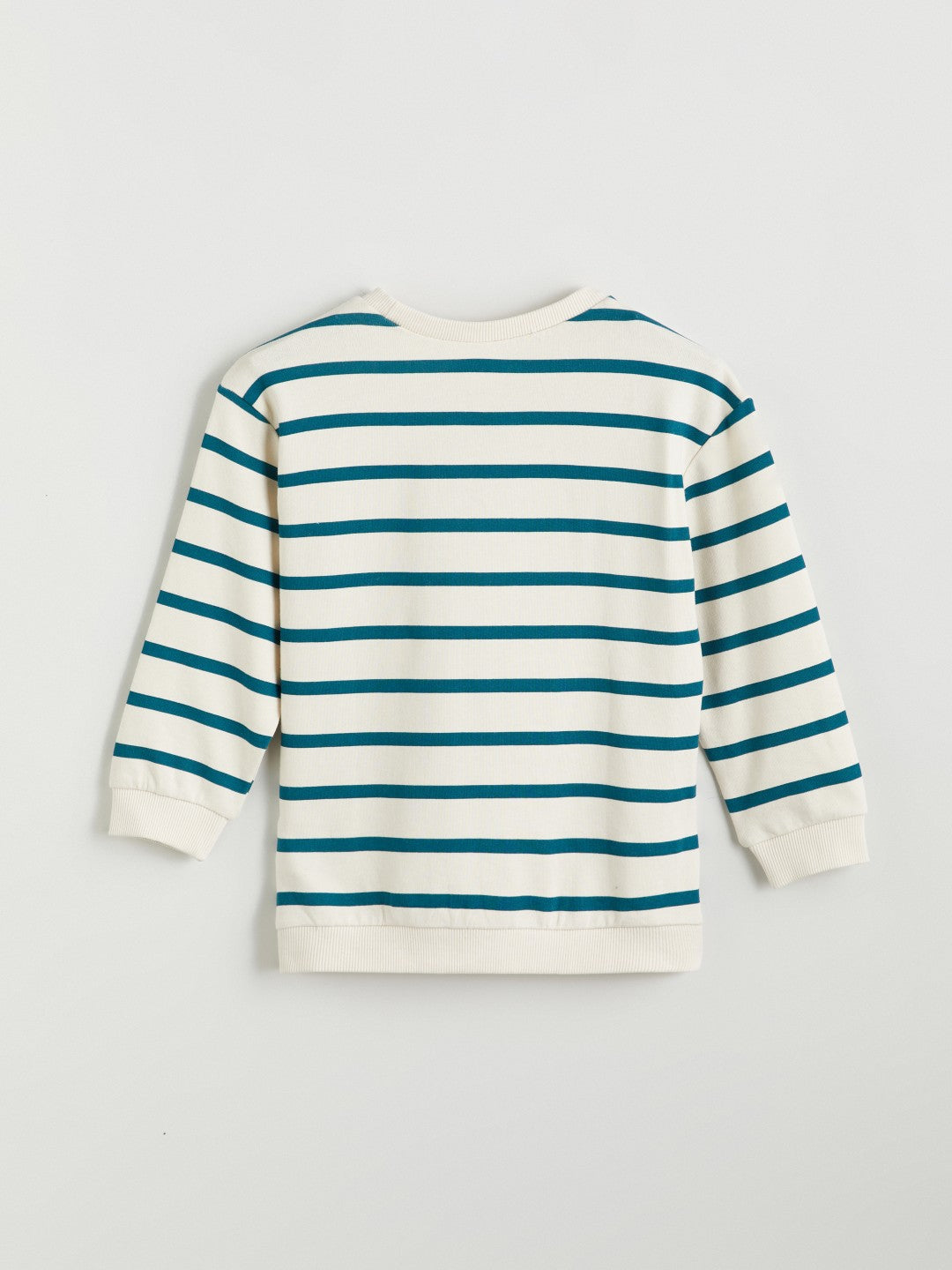 LCW Kids Beige Crew Neck Striped Boys Sweatshirt