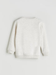 LCW Kids White Crew Neck Boys Sweatshirt