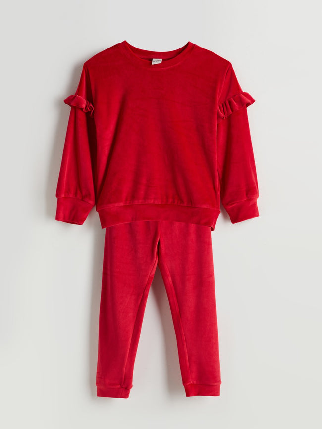 LCW Kids Crew Neck Girls Pyjama Set Hover Image