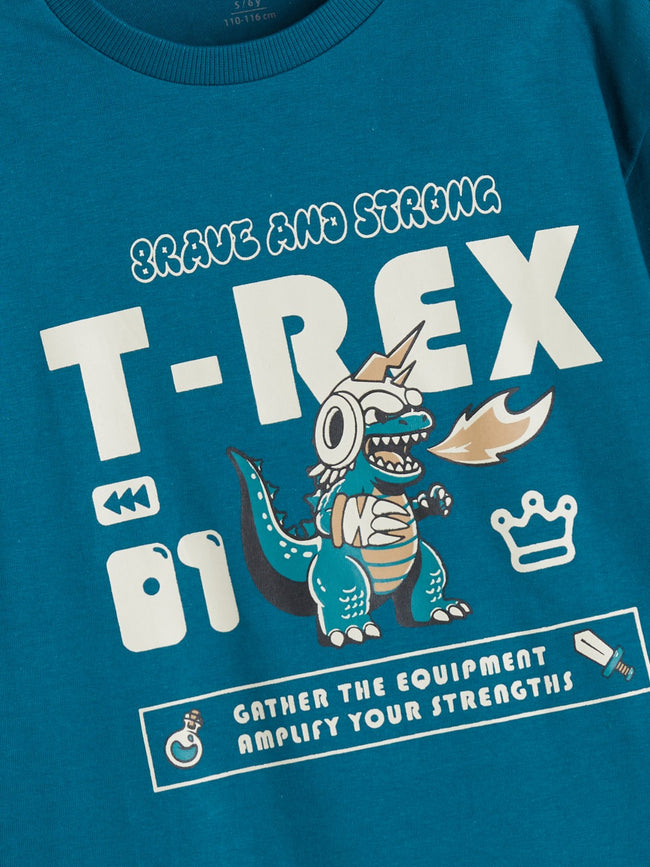 LCW Kids Petrol Dinosaur Printed Boys Sweatshirt Main Image