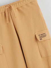 LCW Kids Beige Elastic Waist Printed Boys Tracksuit Bottoms