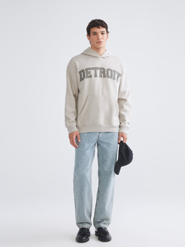 Xside Beige Long Sleeve Printed Men Hoodie Main Image